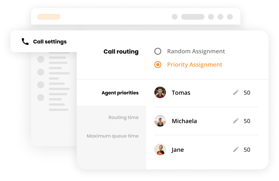 Tính năng định tuyến cuộc gọi trong phần mềm tổng đài cuộc gọi của LiveAgent