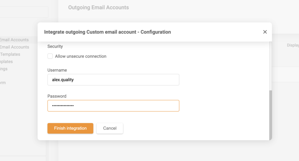 Bước cuối cùng của tích hợp GMX với LiveAgent