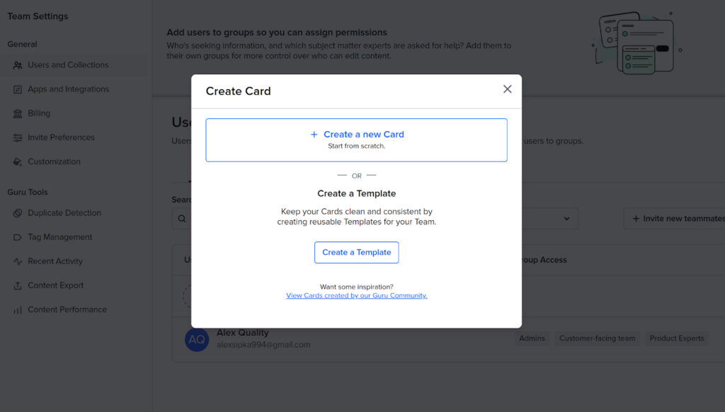 Guru - tạo thẻ card